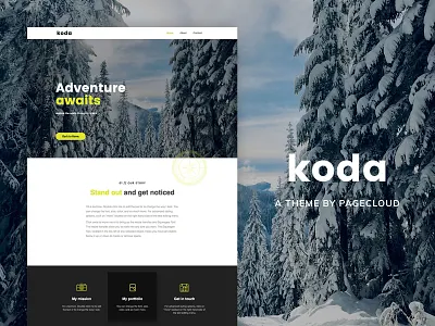 Koda PageCloud Template app bold classic clean content design gallery layout modern pagecloud photography portfolio template web web design website website builder