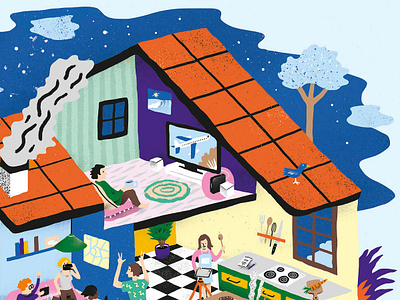 Home Connected advertising antoine corbineau character colour digital home humour illustration technology