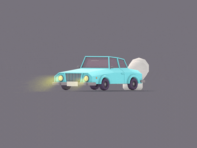 Low Poly Driving Car 3d animation cinema 4d low poly modeling