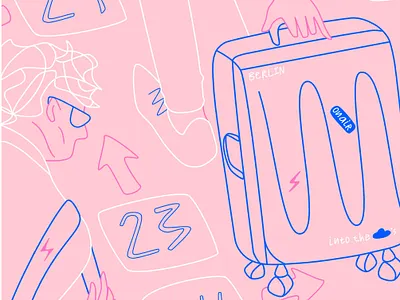 airport blues airport artwork conceptual cover graphic design illustration line art poster suitcase vector