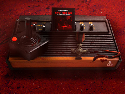 River Raid Evil atari game game cover game design illustration old games photo manipulation river raid ui ux vintage