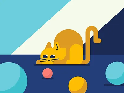 Cat playing cat cat illustration design identity illustration vector