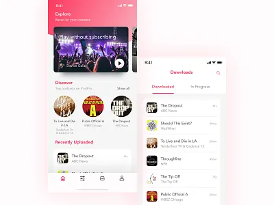 PodPro Home is here! clean design home app learning light light background podcast sketch ui ux