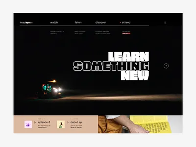 Headlight. Web Design animation art art direction concept creative flat interaction interaction design landing page logo minimal motion photography typography ui uiux ux visual web web design