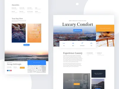 Resort - Sneak Peek booking divi hotel illustrations landing page layout minimal reservation resort restaurant spa template travel typography ui ux vacation web website wordpress