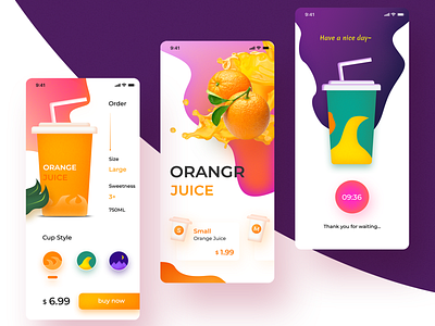 Juice a day black black white green illustrator jucie noise orange red time