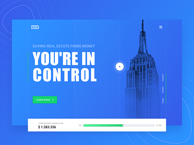 Home page proposal for Yinc building clear debut design dribbbble header home page interface minimal property protect real estate rental sketch system ui user experience user inteface ux ui web