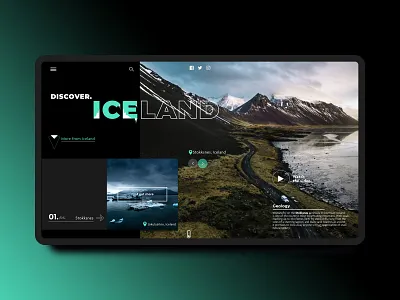Iceland Landing Page app app concept app design concept daily challange daily ui design design concept flat icon illustration interaction landing page landing page concept minimal typography ui ux web website