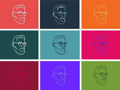 Self Portrait Colorways illustration self portrait vector
