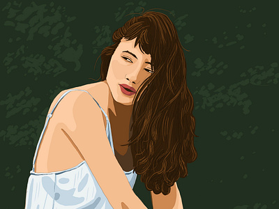 Sitting Woman figure graphic hair illustration sitting woman