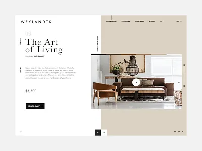 Interior Design Ecommerce Website clean cream ecommerce home interior design lifestyle ui ux website white