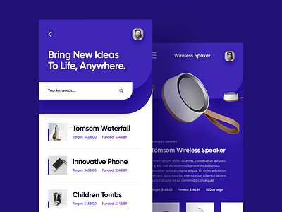 Crowdfunding App Screen app crowdfunding mobile app ui ux