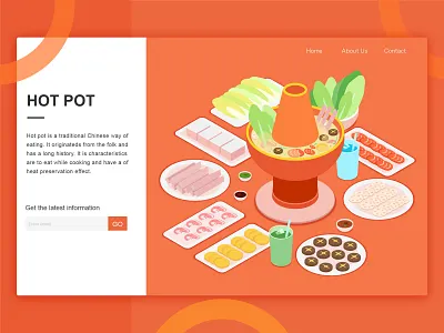 Axonometric food axonometric food hot pot