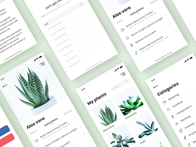 App | Plant Keeper 🌿 app concept app design clean flat garden iphone julie charrier minimal plants sketchapp ui ux vector wip