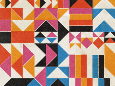 just a little light 2 abstract blue colors geometric geometry humanist modernism illustration modular orange pink print triangles yellow