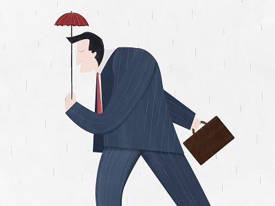 Umbrella Weather colour grey illustration man textures umbrella