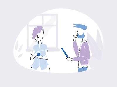 Management Fun boss illustration illustrator ipad iphone man management manager plants ui ui illustration vector window woman