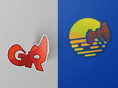 Grand Rapids Branding – Stickers branding derek mohr edm g gr grand rapids graphic design holographic illustration lettermark logo michigan mrmockup psd mockup sticker