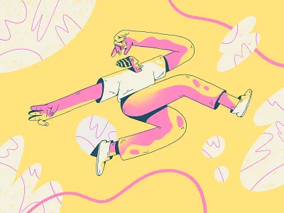Dramatic freeze frame jump abstract character character design color composition design dribbble experimentation illustration shapes