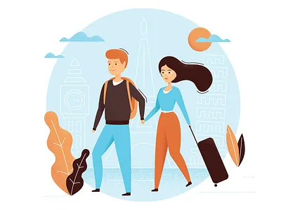 Travel Illustration adobe characer city citybreak design family illustration ilustrator trip vector