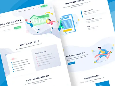 Landing page real estate home quick branding clean design flat gradient header home illustration interface landing page design landingpage noansa pricing page real estate typography ui ux vector web website