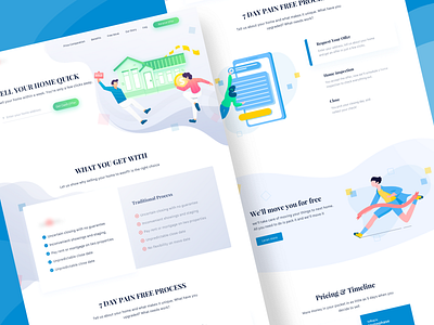 Landing page real estate home quick branding clean design flat gradient header home illustration interface landing page design landingpage noansa pricing page real estate typography ui ux vector web website