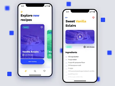 Recipes App agency app business cooking creative explore figma flat food gradient ia interface ios mobile modern recipe recipe app typography ui ux