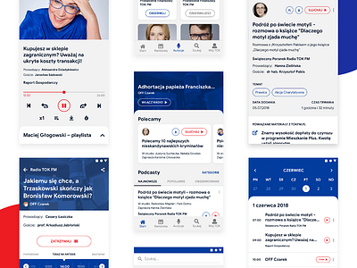 TOK FM - All Screens android app dashboad design interface ios mobile podcast radio search ui ux