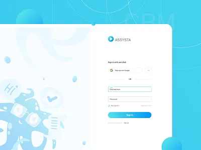 Assysta: Sign In app crm dashbaord design illustration logo sign in ui user inteface ux vector web