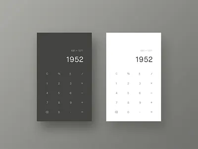 Calculator calculator daily ui dailyui dailyui 004 dark light minimal minimalist simple