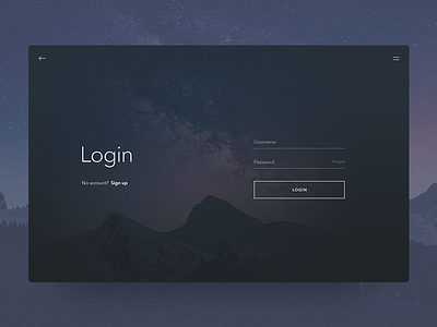 Login Screen app daily ui dailyui dailyui 001 dark login minimal minimalist sign in sky ui web