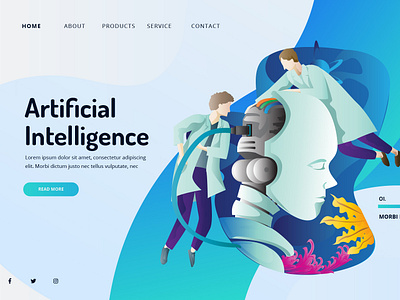 web-Artificial intelligence design sketch ui web