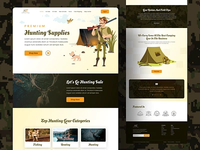 Hunting Gear Landing Page Design camping design freelancer hunting hunting gear hunting supply landing page minimal design page trendy design ui ui designer uiux ux ux designer web web design web page website website design