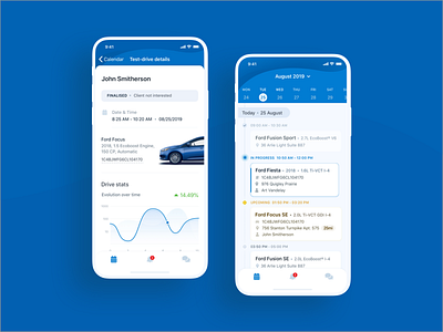 Test Drive Management iOS App - Case study automotive calendar car cards case study dashboard ios iphone list management organising schedule statistics test drive track transition ux ux case study vehicle