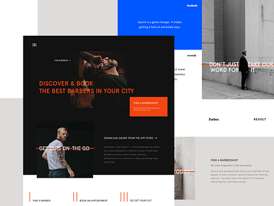 Barbershop app barbershop beige card design light minimal photography red simple ui web white