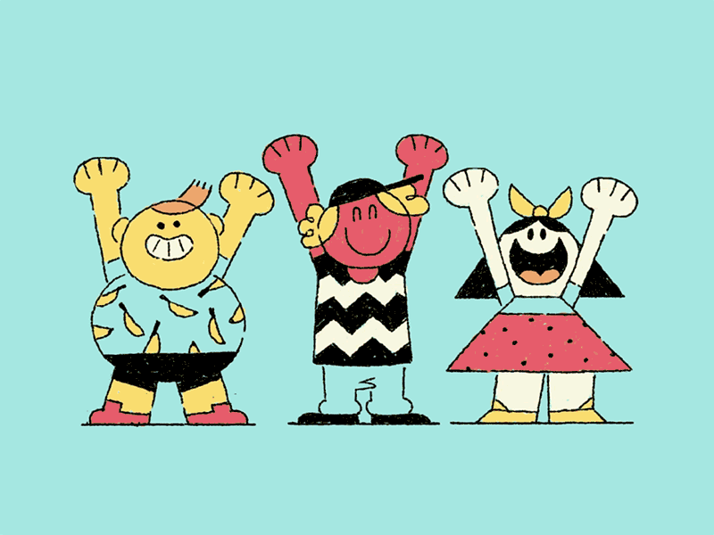 Kindergarten 2d animation character children design garten illustration