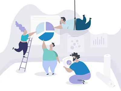 Backstage of Dashboard backstage character dashboard design illustration minimal sketch team teamwork ui vector violet web