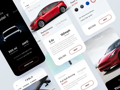 Tesla Model Y – Concept Ui • Freebie Figma app automotive car clean clear design dailyui figma freebie graphics red review speed tesla ui ux vehicle