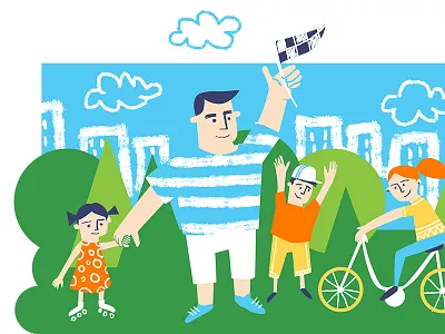 Park Adventures brushes design family fun games illustration kids park shapes