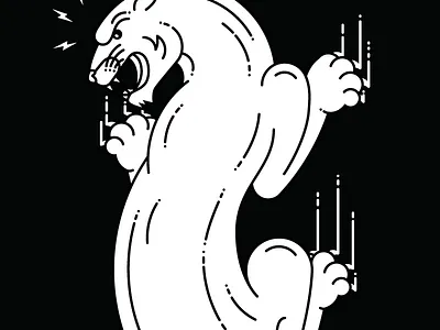 Panther Pennant claws illustration lightning bolt old school panther pennant