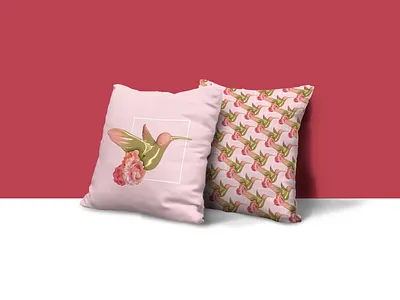 BIRD 3D-2D ILLUSTRATION -Pillow Application 3d and 2d blender3dart illustration illustrator cc pattern art photoshop