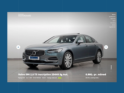 Autohuset Vestergaard Used Car Hero autohuset vestergaard car dealer cars design ui uidesign ux volvo volvo cars web webdesign website