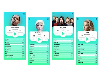 Music Player UI app design app designer dailyui design graphic design music app music player app music player ui ui web design web designer