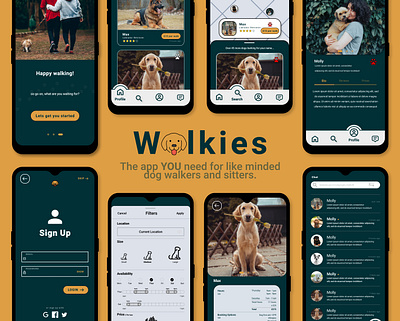 Walkies: A Dog Walking App Case Study app design ui ux