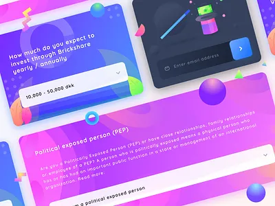 Brickshare_NEM_id_elements 3d blue cards cards ui dark elements gradients icon illustration india invest leaf mode neel orange prakhar sharma ui pack ux website