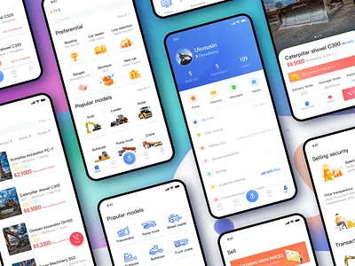 Construction Machinery Second Hand Trading Collection app art china colors continue to work hard design illustration interface ps second hand app sketch typography ue ui ux