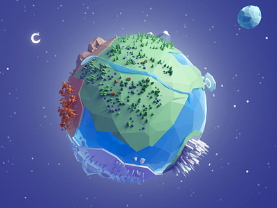 Planet Concept b3d blender concept elements illustration lowpoly planet space