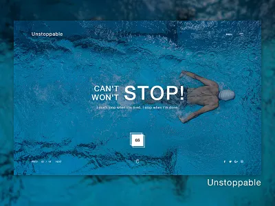 Unstoppable - Hero Banner | Web UI apps development creative design dribbble free free psd freebie freebie psd hero area hero banner home page design journey motivational motivational quotes slider design sliders uidesign web web design company web ui design