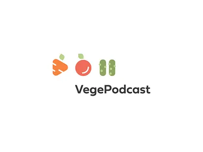 🥕🍎🥒VegePodcast branding design font icon illustration logo vector