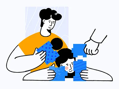 Teamwork affinity designer character clean illustration man teamwork vector webpage woman